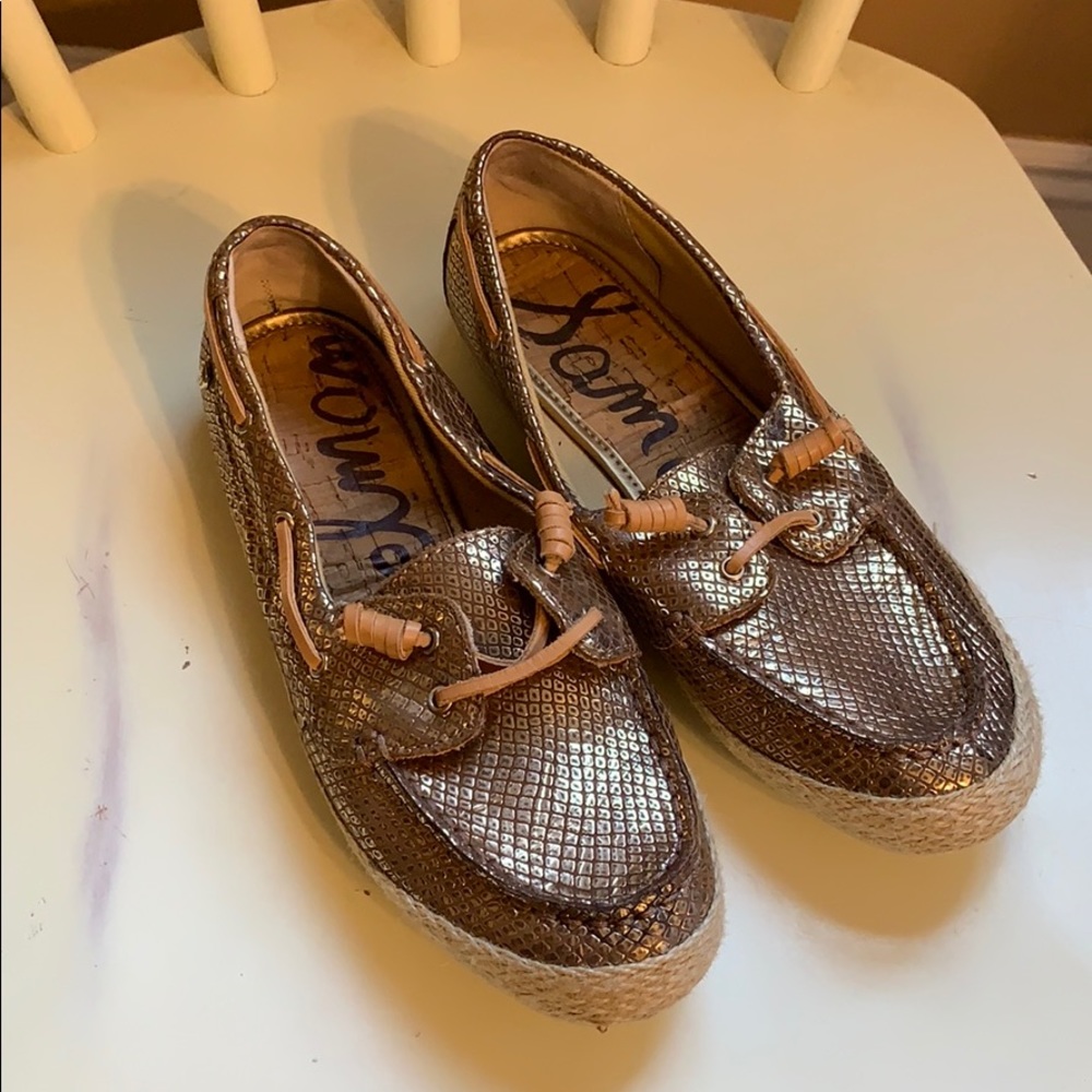 Gold Sam Edelman Boat Shoes